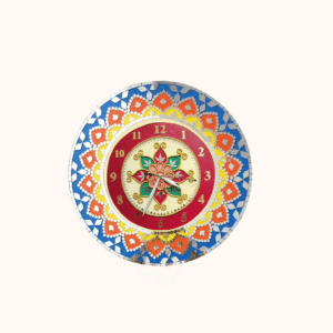 Floral Lippan Art Wall Clock