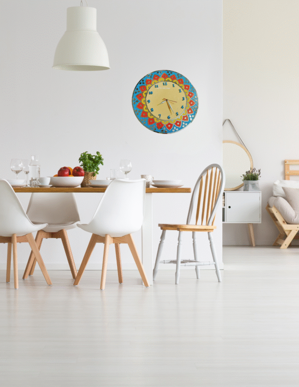Floral Lippan Art Wall Clock - Image 2