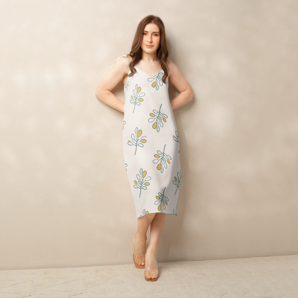 tie strap midi dress