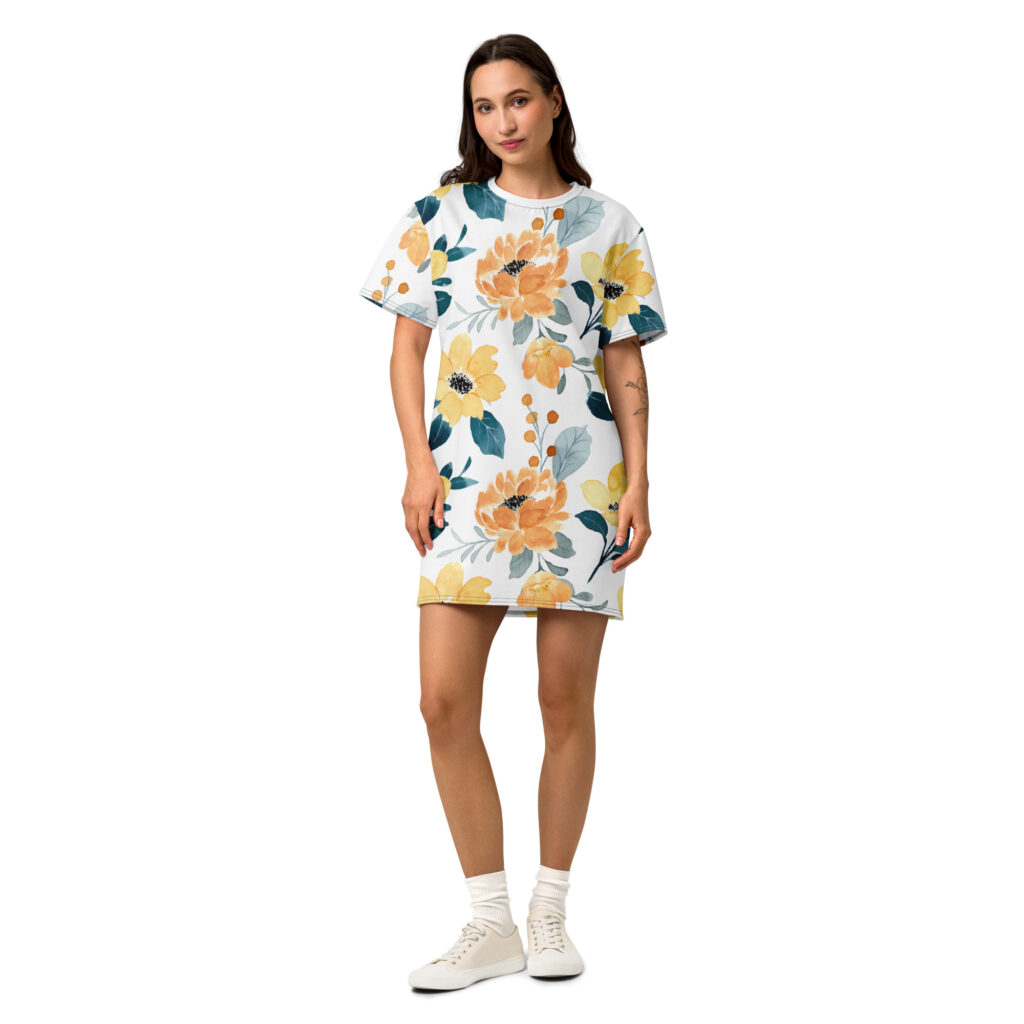 Sunny Bloom Cotton t-shirt Dress