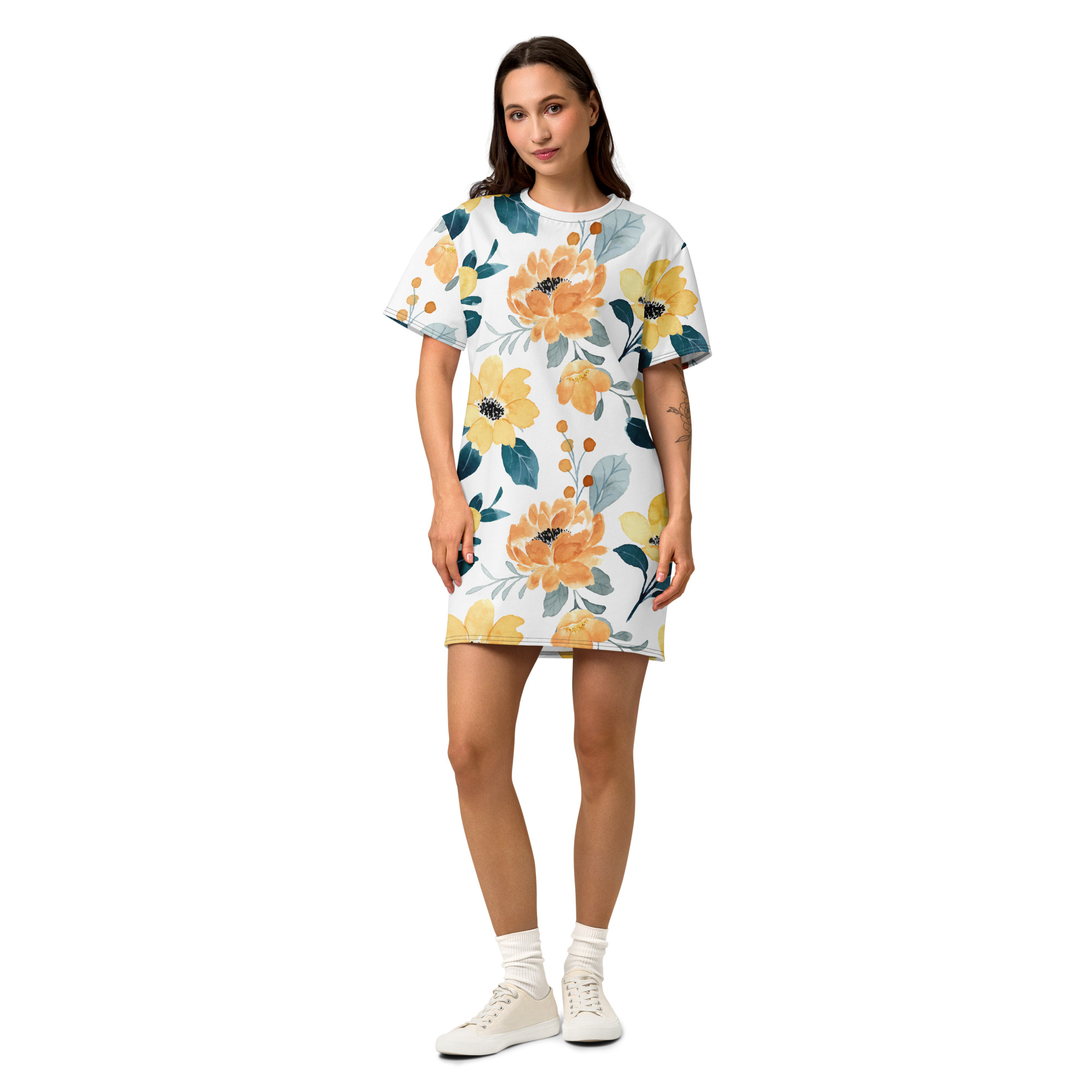 cotton t shirt dress Sunny Bloom Cotton t-shirt Dress