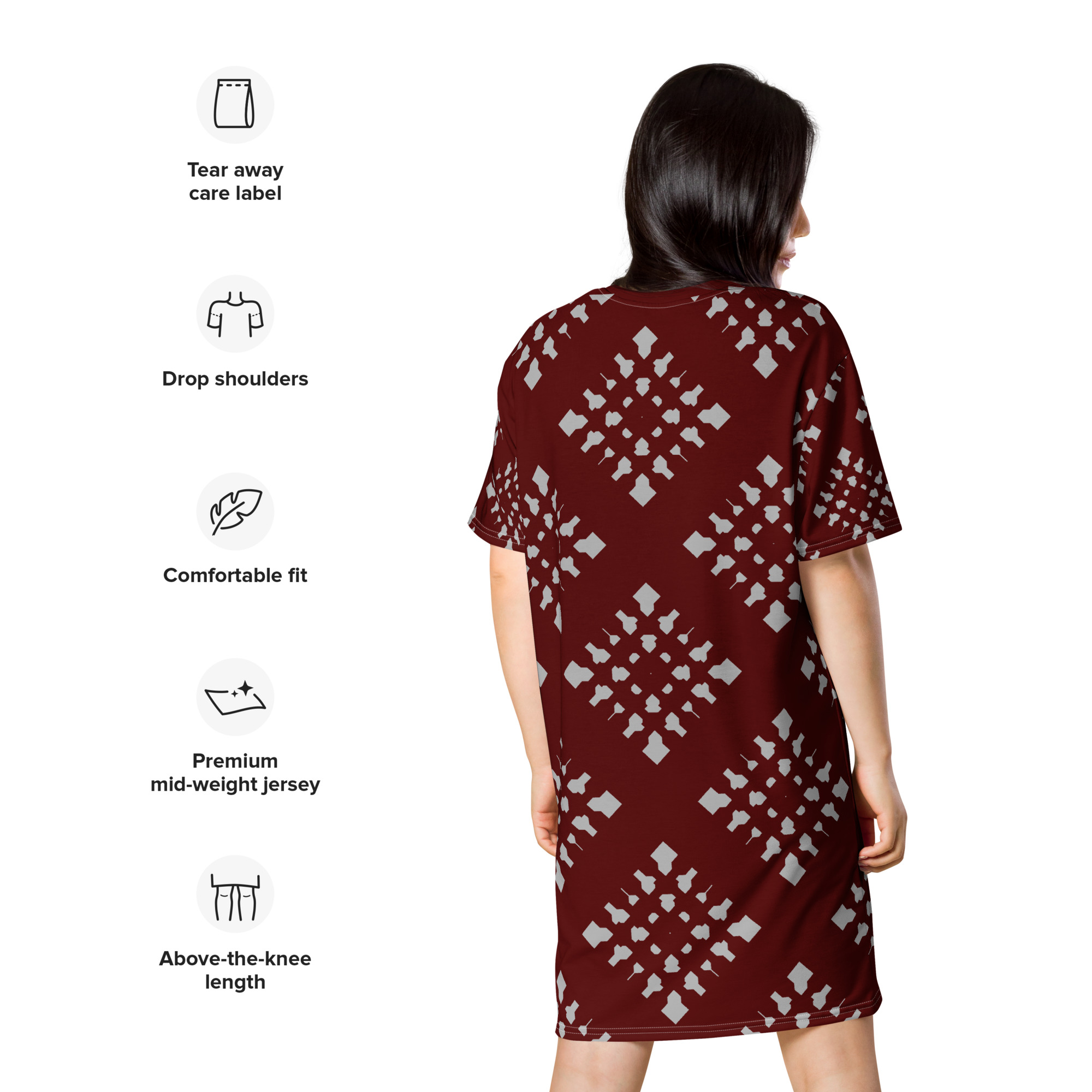 red pattern t shirt dress red pattern t shirt dress