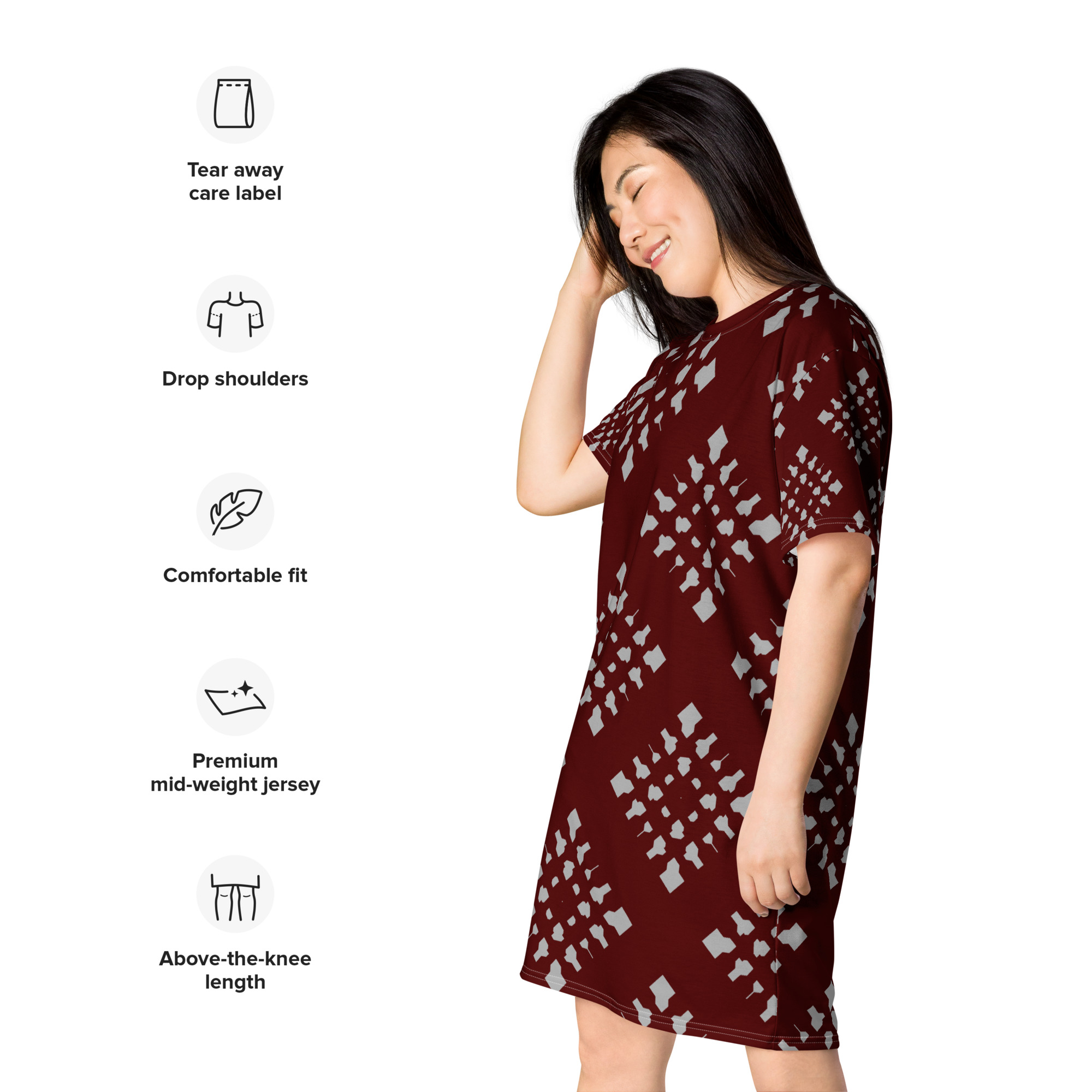 red pattern t shirt dress red pattern t shirt dress