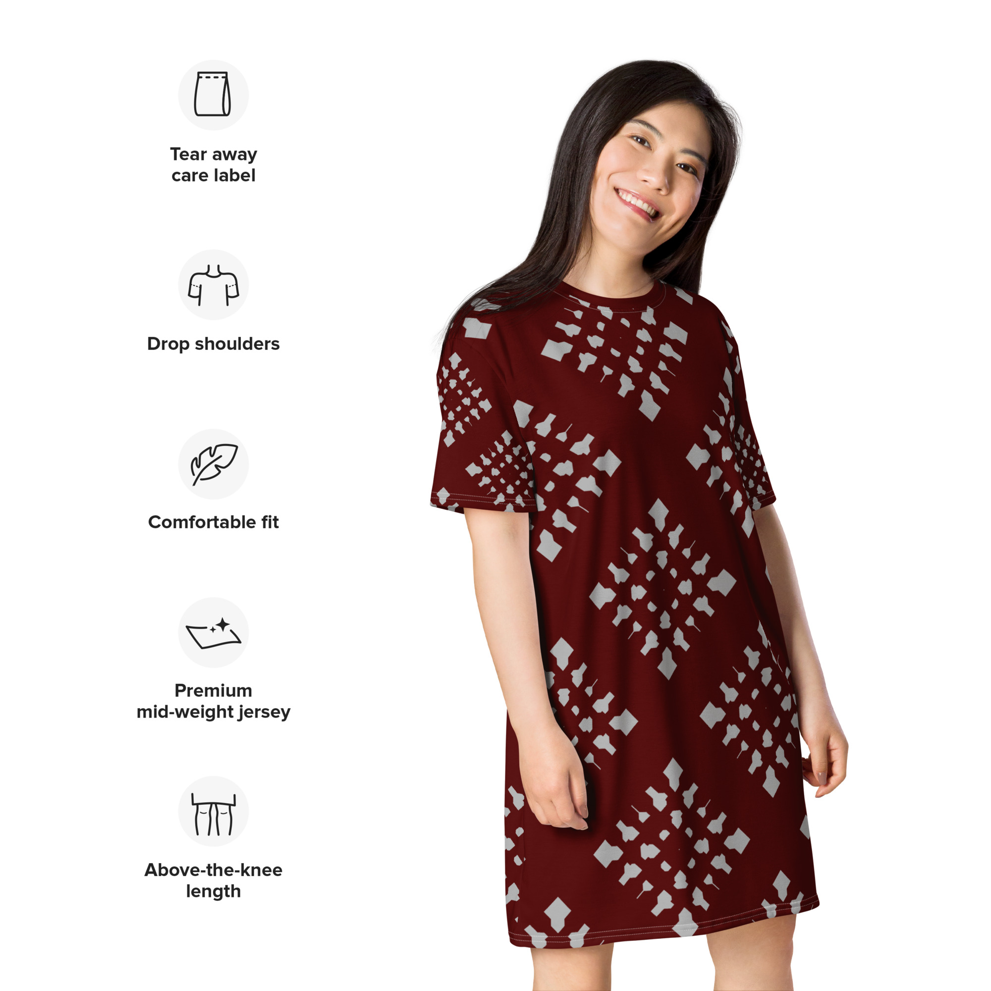 red pattern t shirt dress red pattern t shirt dress